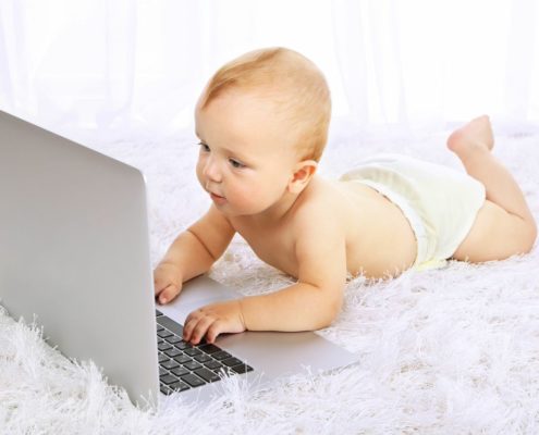 Baby at computer
