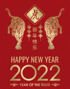 Year of the Tiger with red and gold