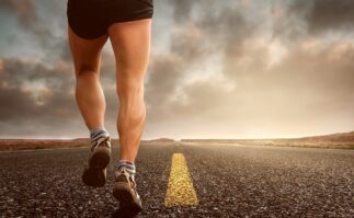 Man jogging on a road