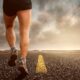 Man jogging on a road